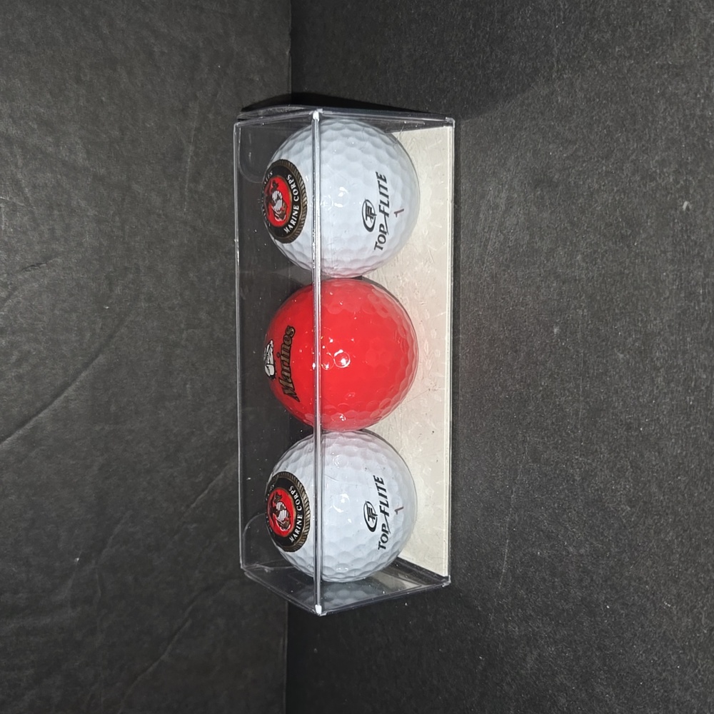 NEW USMC US MARINE CORPS DEVIL DOGS TOP FLIGHT 1 THREE GOLF BALL SET